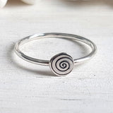 Silver Swirl Ring - Minimalist Spiral Ring Band