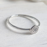 Silver Swirl Ring - Minimalist Spiral Ring Band