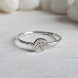 Tiny Silver Bee Ring - Thin Stacking Rings