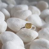 Tiny Bee Ring Silver and Brass - Golden Bee