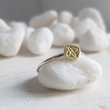 Tiny Bee Ring Silver and Brass - Golden Bee
