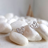 Silver Heart Studs - Sterling Silver Hammered Heart Studs