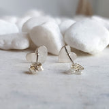 Silver Heart Studs - Sterling Silver Hammered Heart Studs