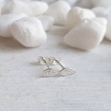 Sterling Silver Leaf Studs - Natural Minimalist Earrings