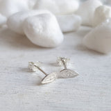 Sterling Silver Leaf Studs - Natural Minimalist Earrings