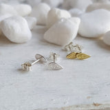 Sterling Silver Leaf Studs - Natural Minimalist Earrings