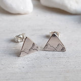 Sterling Silver Mountain Studs - Triangle Earrings