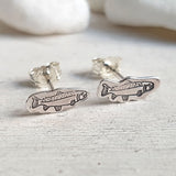 925 Fish Studs - Sterling Silver Trout Earrings