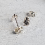 Tiny Silver Tree Studs - Forest Earrings