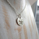 Tiny Silver Cut Out Heart Necklace - Sterling Silver Hammered Heart Pendant