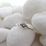 Sterling Silver Diamond Stamped Stacking Ring