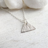Tiny Silver Forest Triangle  Necklace - Sterling Silver Tree Necklace