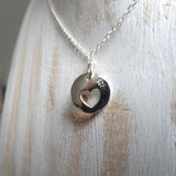 Tiny Silver Cut Out Heart Necklace - Sterling Silver Hammered Heart Pendant