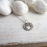 Tiny Silver Cut Out Heart Necklace - Sterling Silver Hammered Heart Pendant