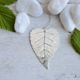 Silver Birch Leaf Pendant (large 1)