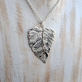 Silver Birch Leaf Pendant (medium 2)