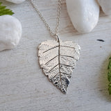 Silver Birch Leaf Pendant (medium 2)