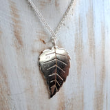 Silver Birch Leaf Pendant (meduim/small 3)