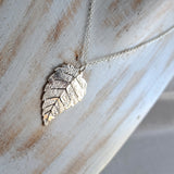 Silver Birch Leaf Pendant (meduim/small 3)