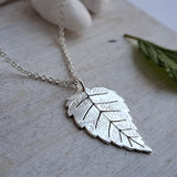 Silver Birch Leaf Pendant (meduim/small 3)