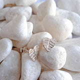 Spring Silver Leaf Studs