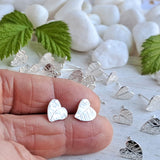 Spring Silver Leaf Studs