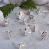 Spring Silver Leaf Studs