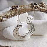 Sterling Silver Hammered Moon Earrings