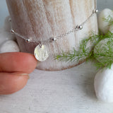 Sterling Silver Pine Trees Bracelet - Tiny Minimalist Charm