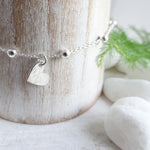 Mini Heart Bracelet - Hammered Silver