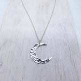 Sterling Moon Necklace - Crescent Moon Necklace