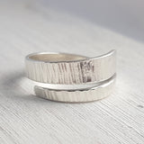 Bark Effect Wrap Ring - Sterling Silver Adjust Ring