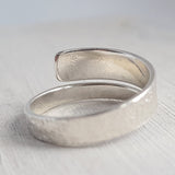 Textured Silver Wrap Ring - Sterling Silver Adjustable Ring - 925