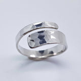 Hammered Textured Silver Ring - Adjustable Ring 925