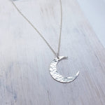 Sterling Moon Necklace - Crescent Moon Necklace