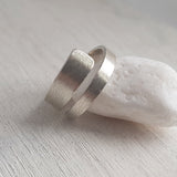 Brushed Sterling Silver Ring - Adjustable Wrap Ring