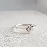 Asymmetrical Silver Heart Ring - Tiny Cute Ring