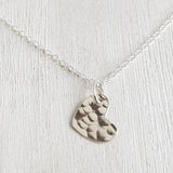 Mini Heart Necklace - Hammered Silver