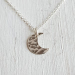 Tiny Silver Moon Necklace - Moon Phases