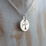 Tiny Tree Necklace - Sterling Silver Oak Tree Pendant