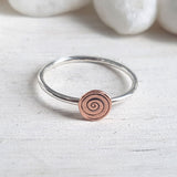 Copper Swirl - Sterling Silver Band