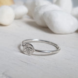 Tiny Silver Bee Ring - Thin Stacking Rings