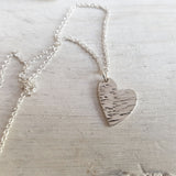 Sterling Silver Asymetrical Heart Necklace