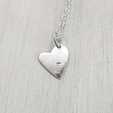 Sterling Silver Asymetrical Heart Necklace