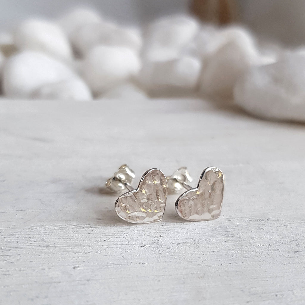 Sterling Silver Mini Heart Earrings By a ring a day | notonthehighstreet.com