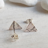 Sterling Silver Mountain Studs - Triangle Earrings