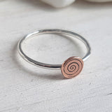 Copper Swirl - Sterling Silver Band