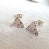 Sterling Silver Mountain Studs - Triangle Earrings