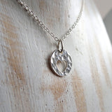 Tiny Silver Cut Out Heart Necklace - Sterling Silver Hammered Heart Pendant