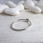 Sterling Silver Diamond Stamped Stacking Ring